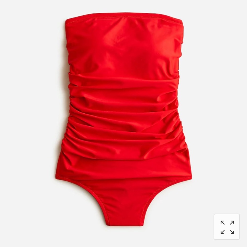 J. Crew Ruched bandeau one-piece swimsuit size 2 new